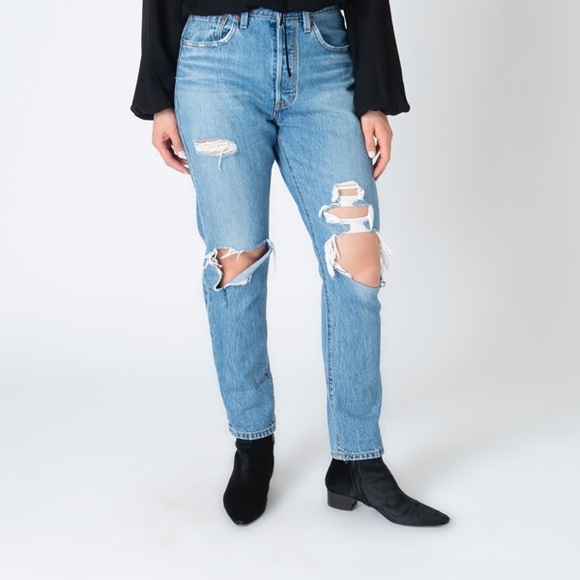 Levi’s 501 Distressed Straight Leg Rigid Jeans 31 - Picture 1 of 14